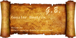 Geszler Beatrix névjegykártya